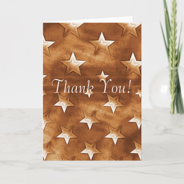 Thank You Brown Stars greeting Card (Front)