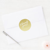 Thank You | Brush Script Faux Gold Wedding Sticker (Envelope)