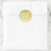 Thank You | Brush Script Faux Gold Wedding Sticker (Bag)