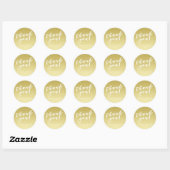 Thank You | Brush Script Faux Gold Wedding Sticker (Sheet)