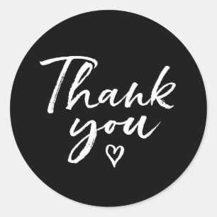 Thank you brush script hand lettered stickers