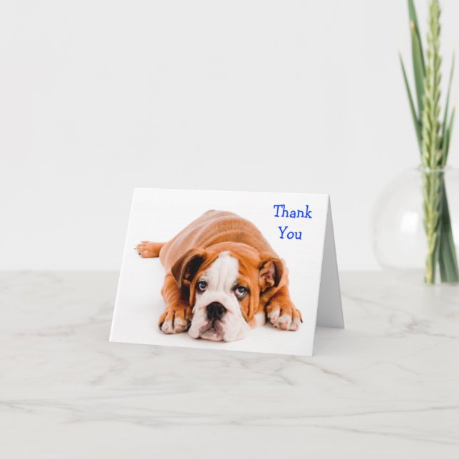 Thank You Bulldog Greeting Card - Kindness Verse (Front)