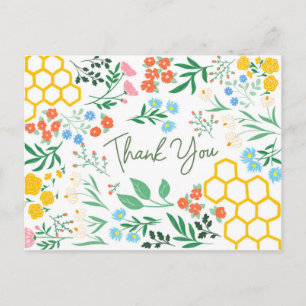 Thank you Bumble Bee and Wild Flower Postcard