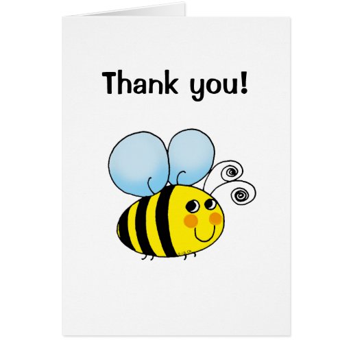 Thank you! (bumble bee) greeting card | Zazzle