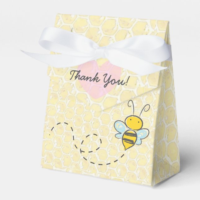Thank You Bumble Bee Honeycomb Candy Favor Box (Front Side)