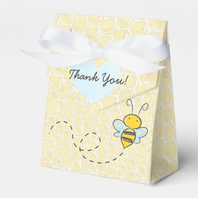 Thank You Bumble Bee Honeycomb Candy Favor Box (Front Side)