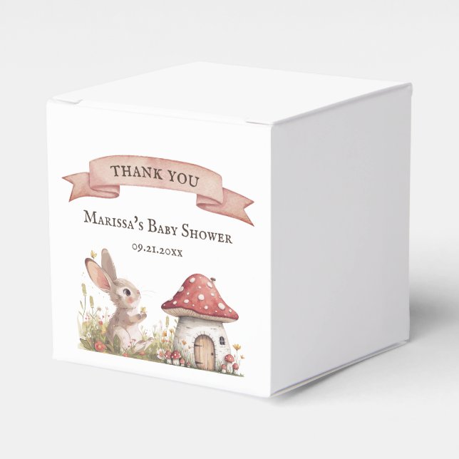Thank You Bunny Baby Shower Favor Box (Front Side)