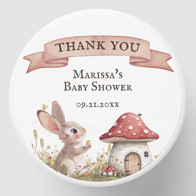 Thank You Bunny Baby Shower Soy Wax Candle Favor Mini Candle Favors (Front)