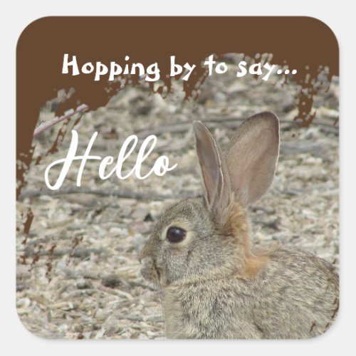 Thank You Bunny Photo Gender Neutral Appreciation Square Sticker