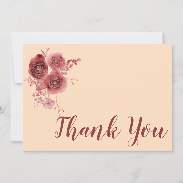 Thank You  burgundy floral (Front)