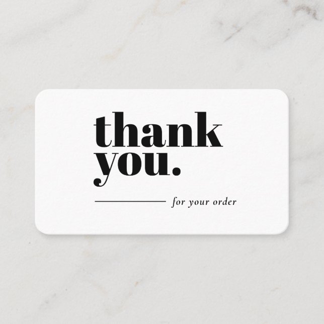 Thank You Business Card Plain Simple Gratitude (Front)
