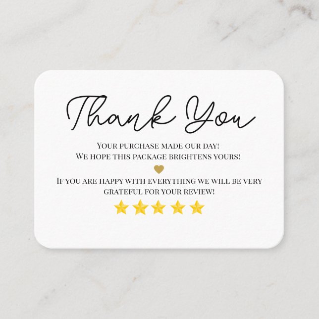 Thank you business cards 5stars  (Front)
