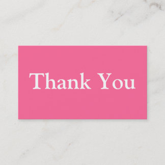 Thank You Business Cards Template Pink