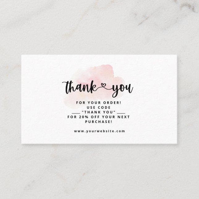 Thank You Business Cards Thank You Insert Cards (Front)