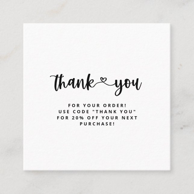 Thank You Business Cards Thank You Insert Cards (Front)