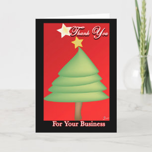 Thank you Business Christmas Whimsical xmas Tree Card