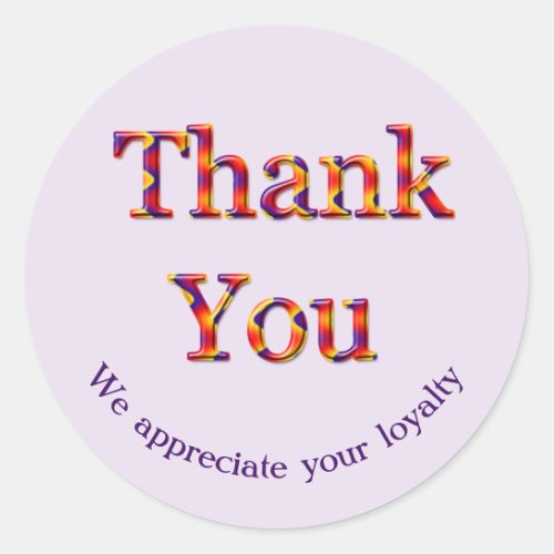 Thank You Business Customer Appreciation Colorful Classic Round Sticker