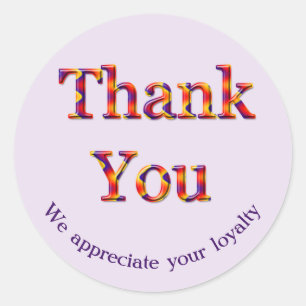 Thank You Business Customer Appreciation Colorful Classic Round Sticker