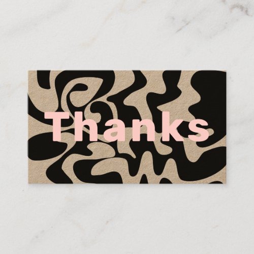 Thank You Business Discount Blush Groovy Kraft Business Card