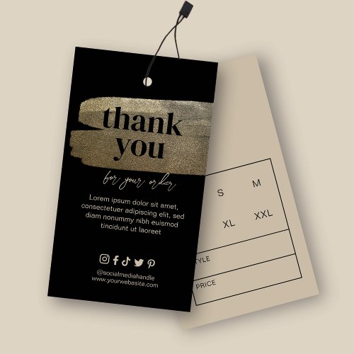 Thank You Business Faux Gold Brush Hang Tag