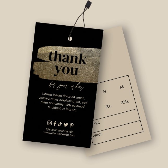 Thank You Business Faux Gold Brush Hang Tag (Creator Uploaded)