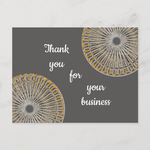 Thank You Business Gold Silver Client Appreciation Postcard