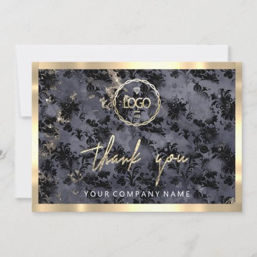 Thank You Business Insert Logo Gold Black Gray Invitation