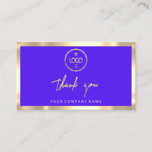 Thank You Business Insert Logo Gold Blue
