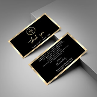 Thank You Business Insert Logo Gold Frame Black