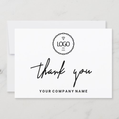 Thank You Business Insert Logo Minimalism White Invitation