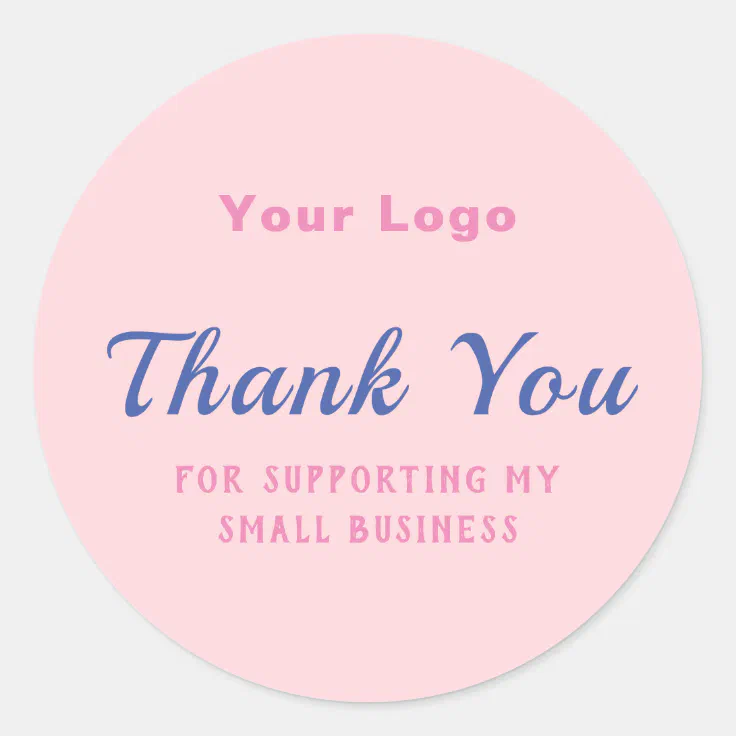 Thank You Business Logo Classic Round Sticker 