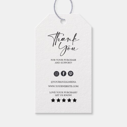 Thank You Business Logo Label Hang Tag