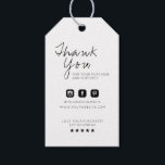 Thank You Business Logo Label Hang Tag<br><div class="desc">Modern minimalist design in black and white for personalized business logo thank you hang tag. Customize it for yourself!</div>