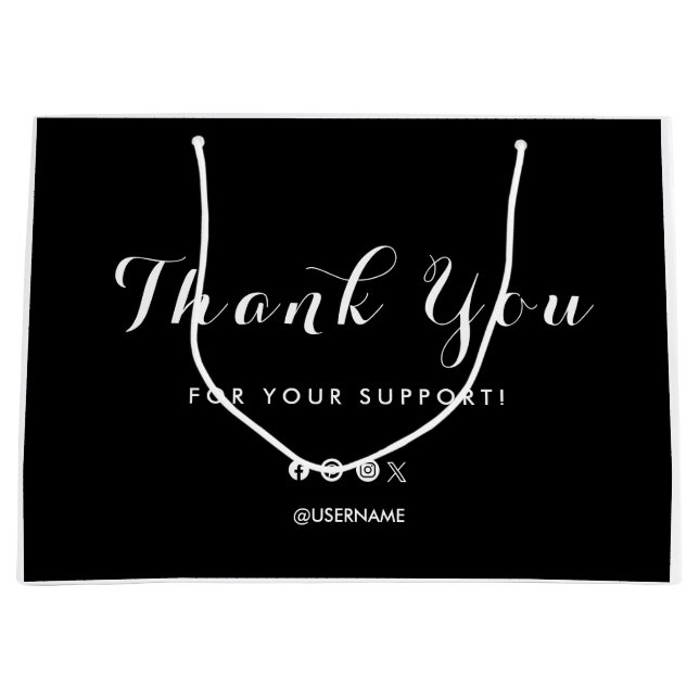 Thank You Business Logo  Large Gift Bag (Front)