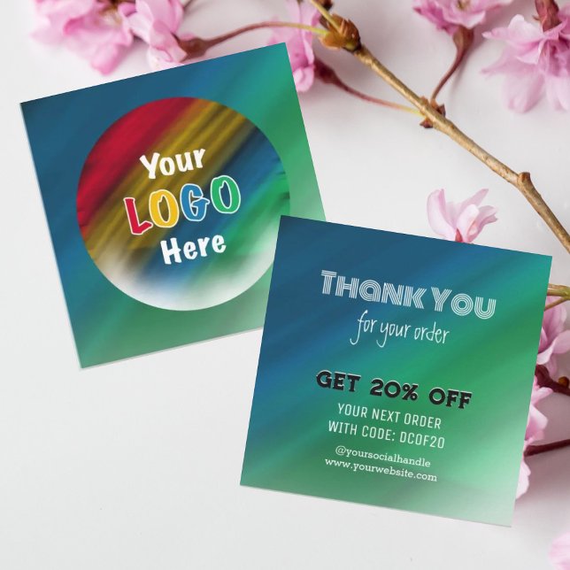 Thank You | Business Logo Modern Ombre  Discount Card (Creator Uploaded)