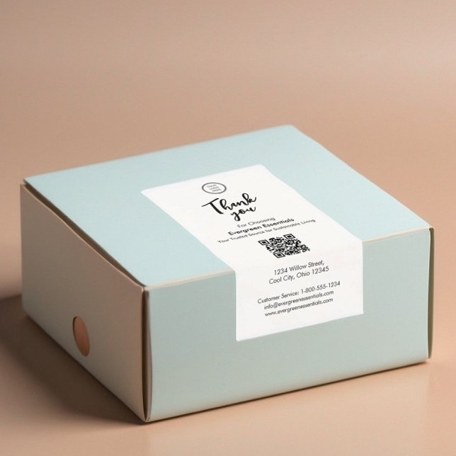 Thank You Business Logo QR Code Box Seal Packaging Sticker (Creator Uploaded)