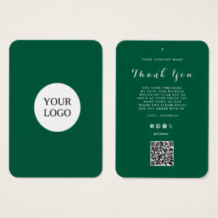 Thank You Business Logo  QR Code  Label Hang Tag 