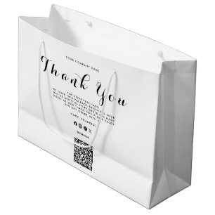 Thank You Business Logo QR Code Large Gift Bag