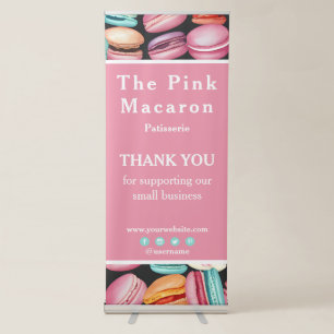 Thank You Business Macaron French Patisserie Pink Retractable Banner
