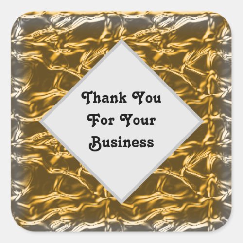 Thank You Business Metallic Customer Appreciation Square Sticker