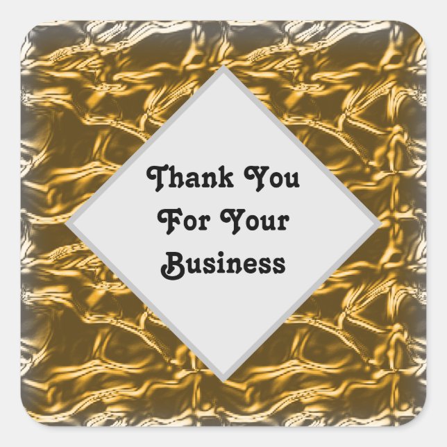 Thank You Business Metallic Customer Appreciation Square Sticker (Front)