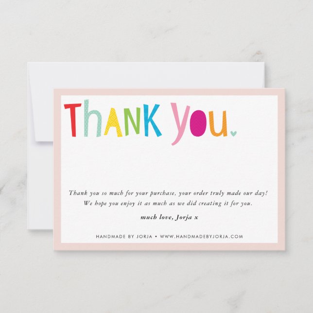 THANK YOU business modern bright typography Card (Front)