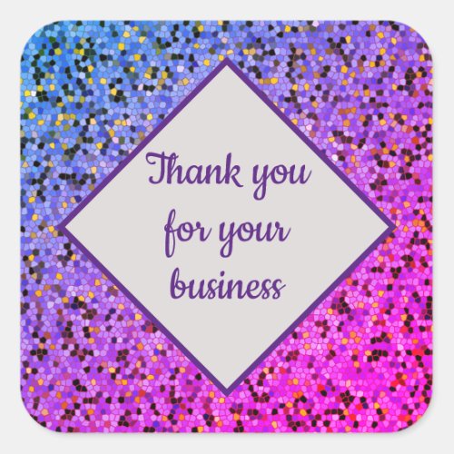 Thank You Business Mosaic Customer Appreciation Square Sticker