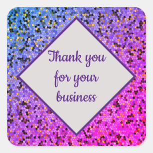 Thank You Business Mosaic Customer Appreciation Square Sticker
