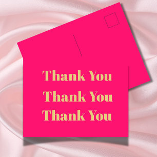 Thank You Business Pink Gold Personal Postcard