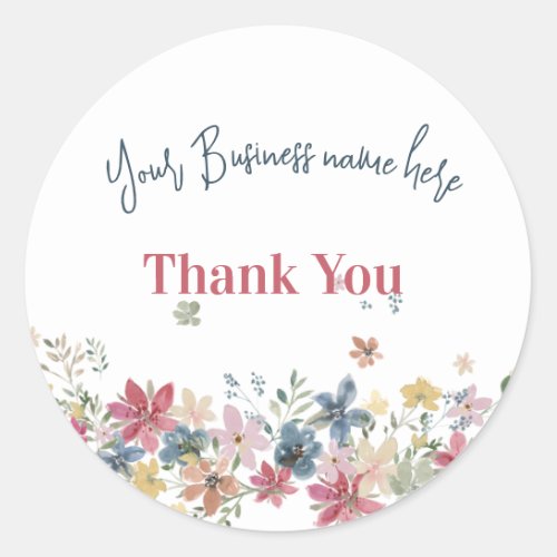 Thank You Business Product Label Field Flower 