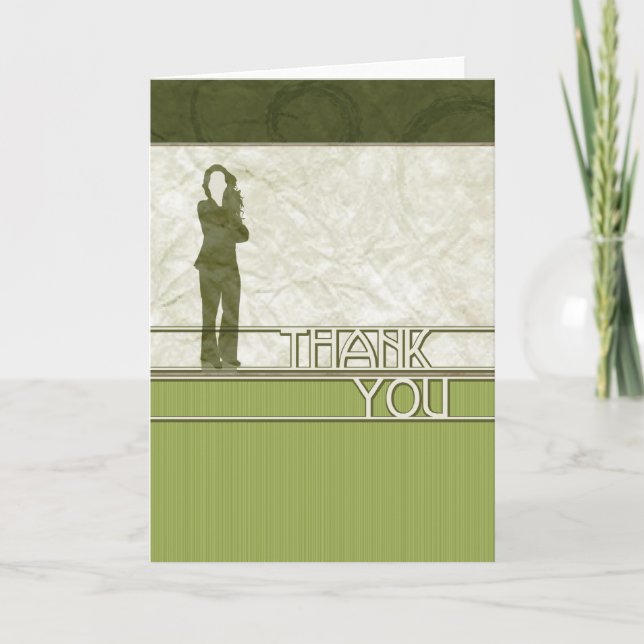 thank you : business silhouette : card (Front)
