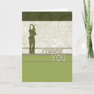 thank you : business silhouette : card