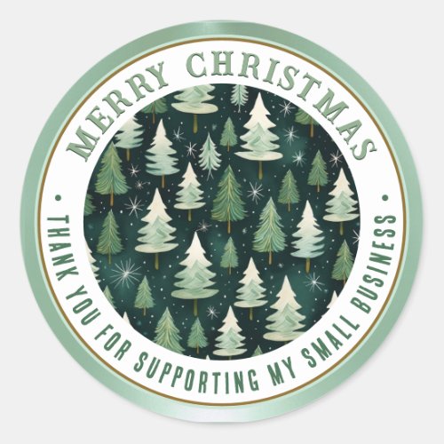 Thank You Business Stars Woods Snowflake Christmas Classic Round Sticker