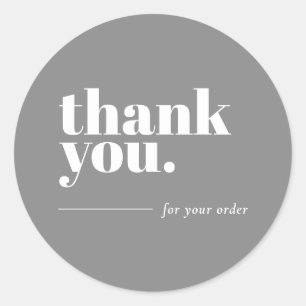 Thank You Business Sticker Gray & White
